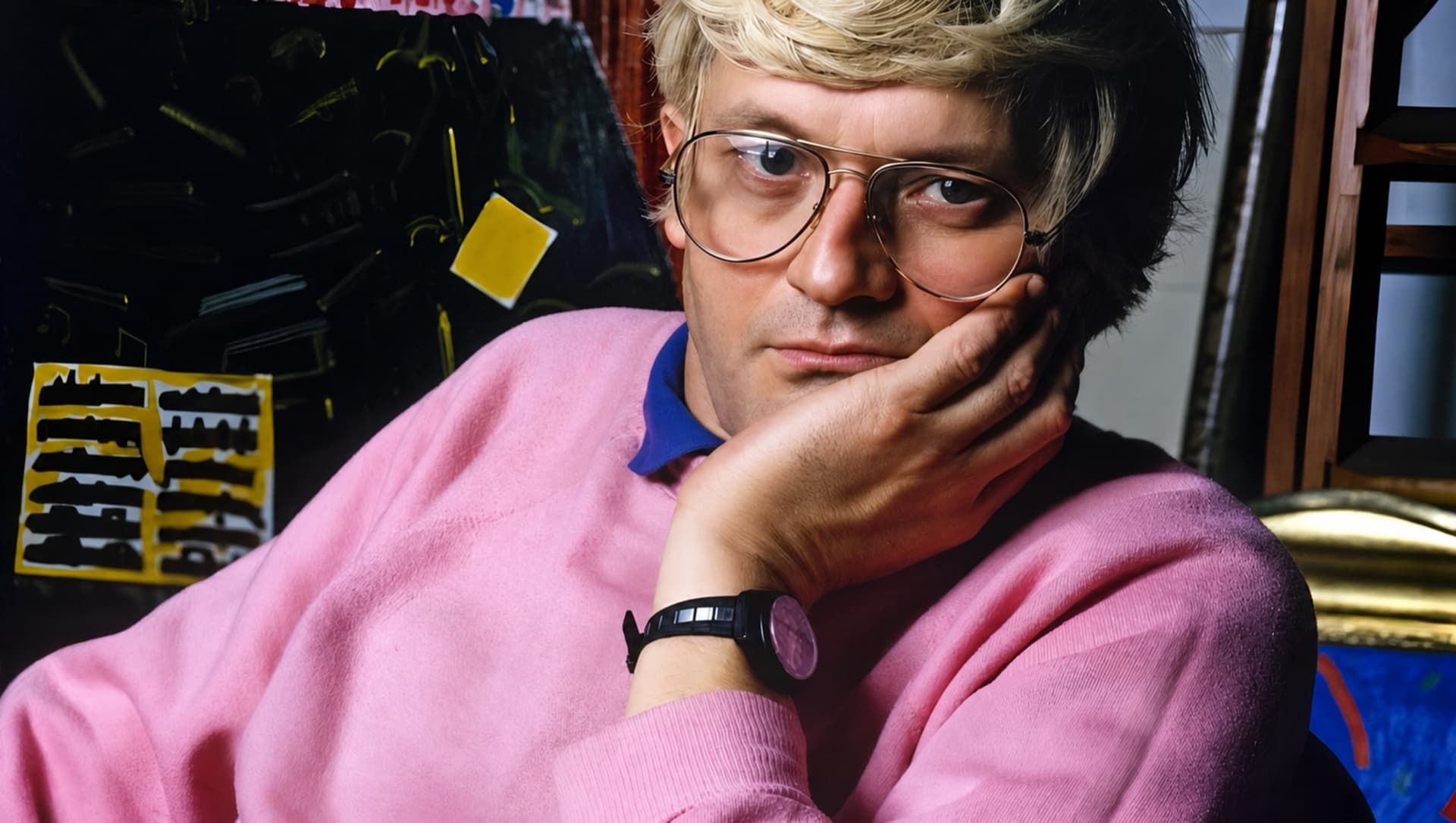 David Hockney in the studio