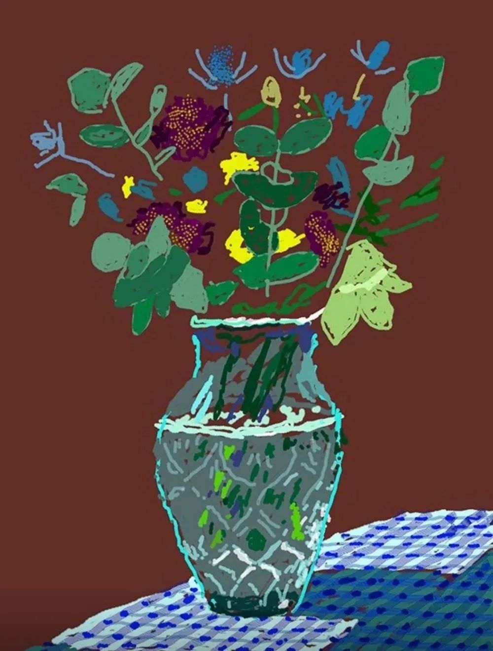 25th March 2021, Flowers on a Table Edge by David Hockney
