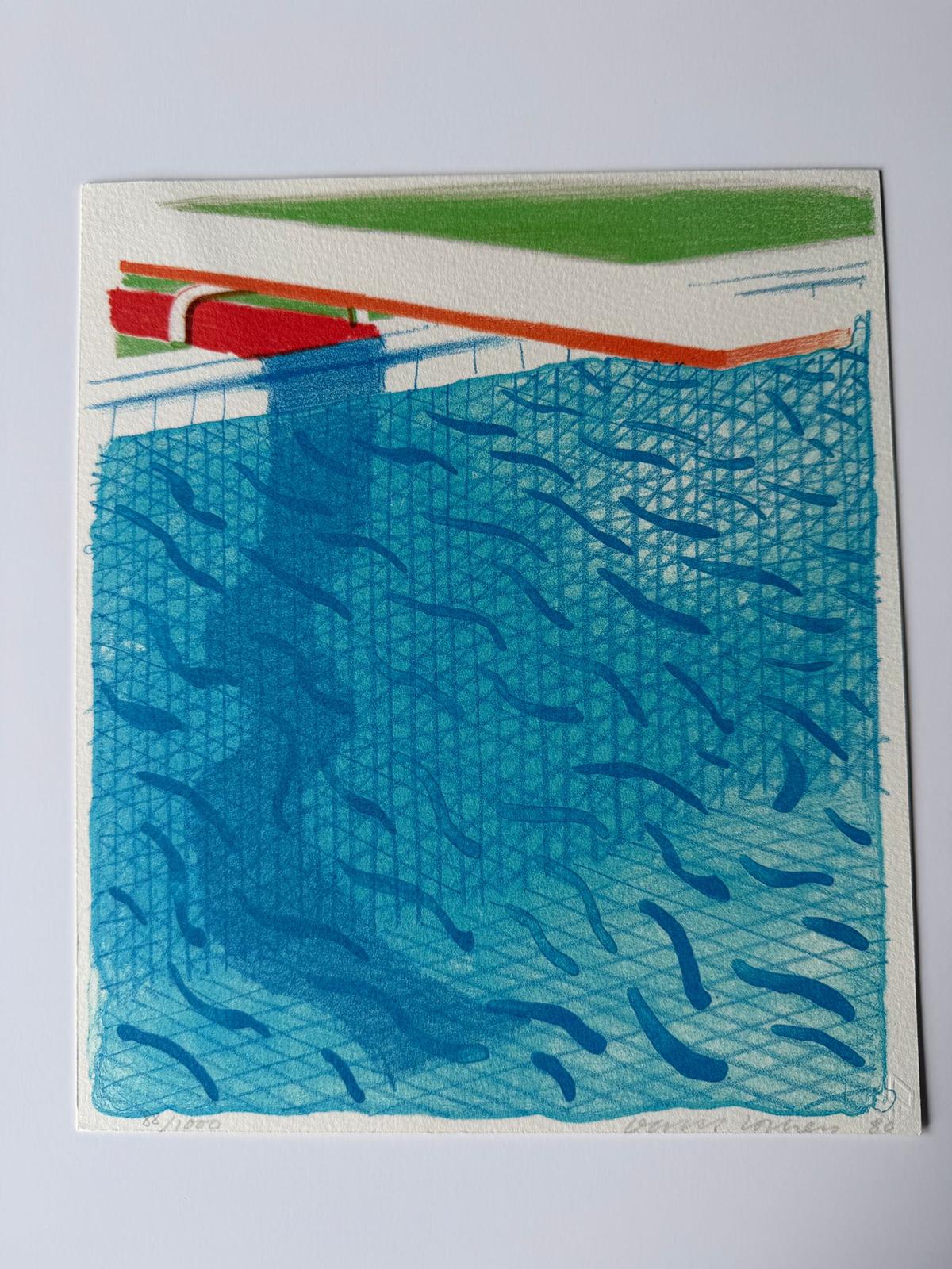 Pool Made with Paper and Blue Ink for Book, from Paper Pools by David Hockney